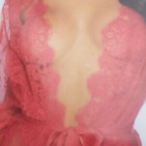 Leg Ave  3 piece teddy with robe and satin tie